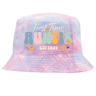 First Time Auntie Est 2024 New Aunt Pregnancy Announcement Tie-Dyed Bucket Hat