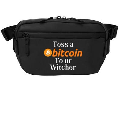 Funny Toss A Satoshi To Ur Witcher Medieval Gamer Design Funny Bitcoin Crypto Crossbody Pack