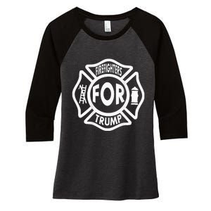 Firefighters Trump America President 2020 First Responder Women's Tri-Blend 3/4-Sleeve Raglan Shirt