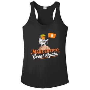 Funny Trump Astronaut Make Crypto Great To Moon Bitcoin Ladies PosiCharge Competitor Racerback Tank