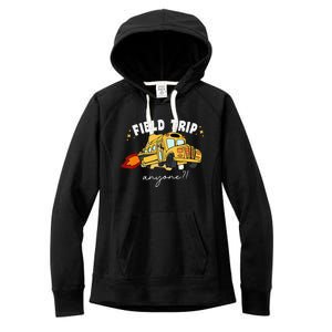 Field Trip Anyone Field Day Teacher Student School Funny Bus Women's Fleece Hoodie