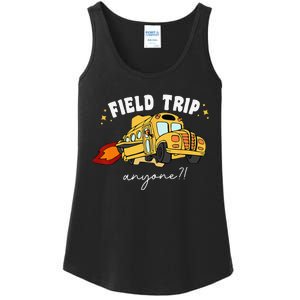 Field Trip Anyone Field Day Teacher Student School Funny Bus Ladies Essential Tank