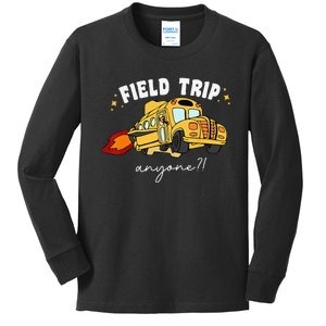 Field Trip Anyone Field Day Teacher Student School Funny Bus Kids Long Sleeve Shirt