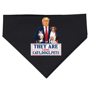 Funny They Are Eating The Dogs The Cats The Pets Trump USA-Made Doggie Bandana