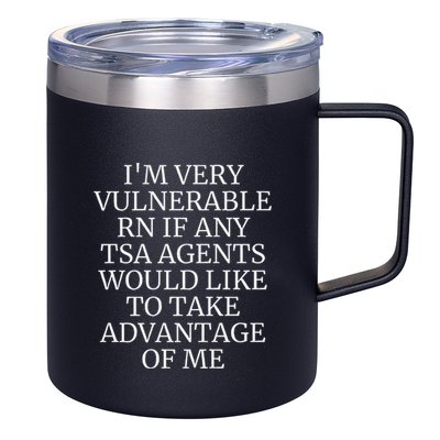 Funny Tsa Agent Very Vulnerable Rn Embarrassing Airport Premium 12oz Stainless Steel Coffee Mug