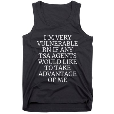 Funny Tsa Agent Very Vulnerable Rn Embarrassing Airport Premium Tank Top