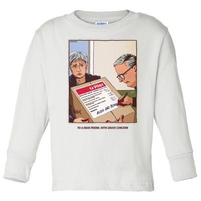 Freepalestine To A Dear Friend With Grave Concern Albo And Penny Toddler Long Sleeve Shirt