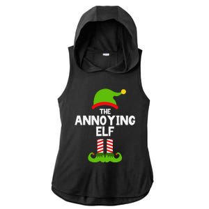 Funny The Annoying Elf Christmas Family Party Pajama Ladies PosiCharge Tri-Blend Wicking Draft Hoodie Tank