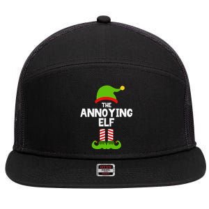 Funny The Annoying Elf Christmas Family Party Pajama 7 Panel Mesh Trucker Snapback Hat