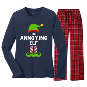 Funny The Annoying Elf Christmas Family Party Pajama Women's Long Sleeve Flannel Pajama Set 