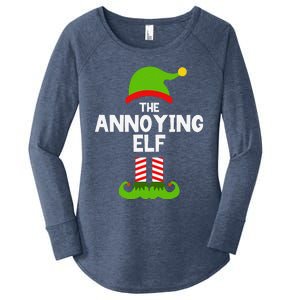 Funny The Annoying Elf Christmas Family Party Pajama Women's Perfect Tri Tunic Long Sleeve Shirt