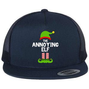 Funny The Annoying Elf Christmas Family Party Pajama Flat Bill Trucker Hat