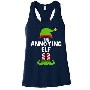 Funny The Annoying Elf Christmas Family Party Pajama Women's Racerback Tank