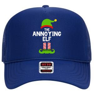 Funny The Annoying Elf Christmas Family Party Pajama High Crown Mesh Back Trucker Hat