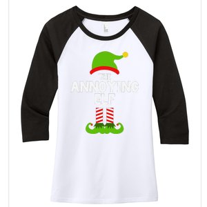 Funny The Annoying Elf Christmas Family Party Pajama Women's Tri-Blend 3/4-Sleeve Raglan Shirt