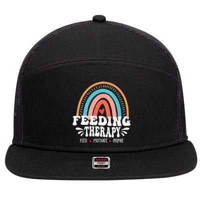 Feeding Therapy Appreciation Rainbow Feeding Therapist 7 Panel Mesh Trucker Snapback Hat