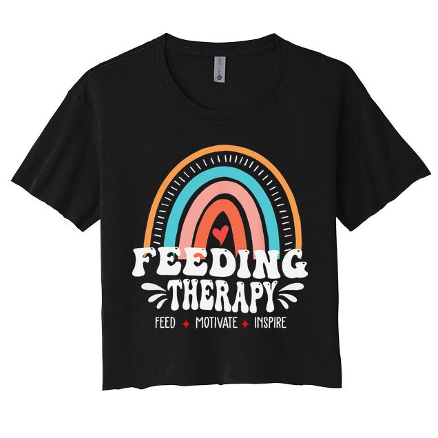 Feeding Therapy Appreciation Rainbow Feeding Therapist Crop Top