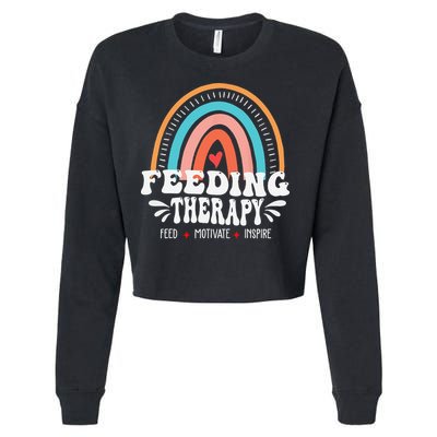 Feeding Therapy Appreciation Rainbow Feeding Therapist Cropped Pullover Crew