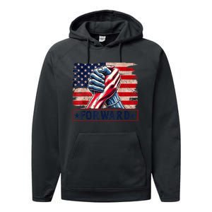 Forward Take America Forward Kamala Harris 2024 Performance Fleece Hoodie