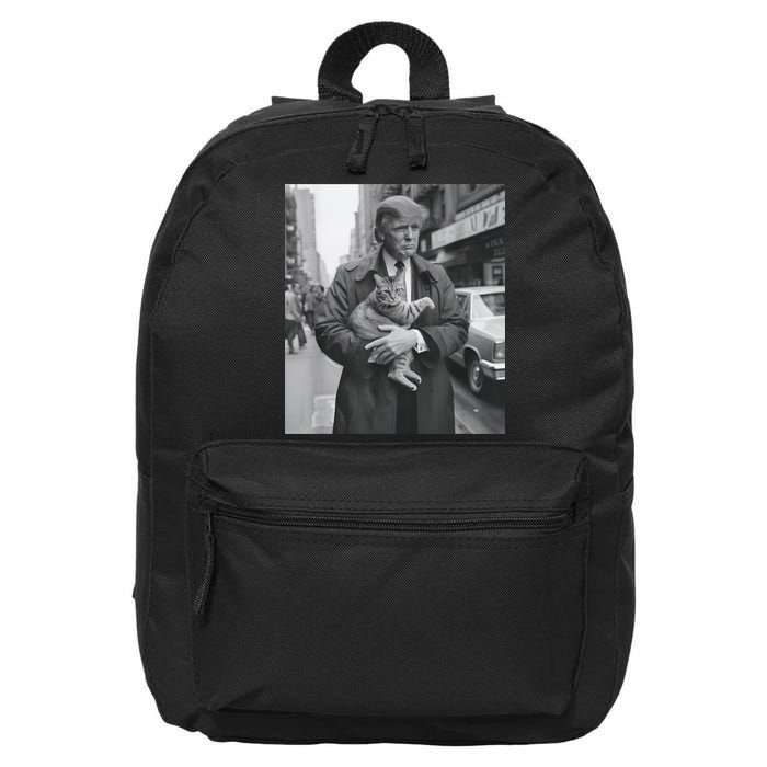 Funny Trump And Cat Funny Political 16 in Basic Backpack