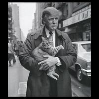 Funny Trump And Cat Funny Political 16 in Basic Backpack