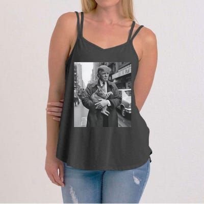 Funny Trump And Cat Funny Political Women's Strappy Tank