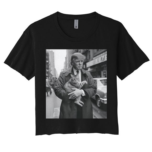 Funny Trump And Cat Funny Political Crop Top