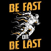 Funny Track And Field Design Be Fast Or Be Last Flat Bill Trucker Hat