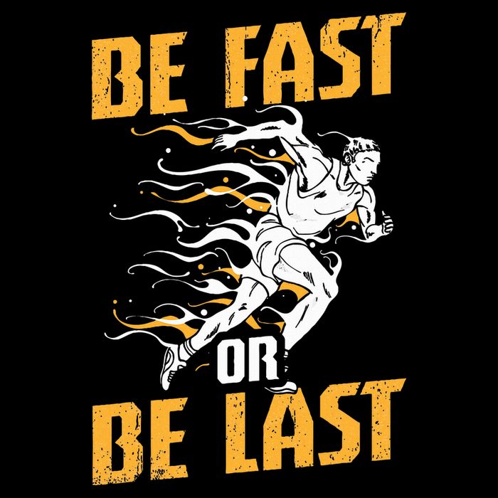 Funny Track And Field Design Be Fast Or Be Last Flat Bill Trucker Hat