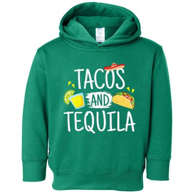 Funny Tacos And Tequila Mexican Sombrero Tee Gift Toddler Hoodie