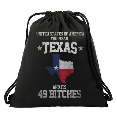 Funny Texas And Its 49 States USA Texan Vintage Texas Pride Drawstring Bag