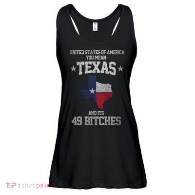 Funny Texas And Its 49 States USA Texan Vintage Texas Pride Ladies Essential Flowy Tank
