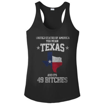 Funny Texas And Its 49 States USA Texan Vintage Texas Pride Ladies PosiCharge Competitor Racerback Tank