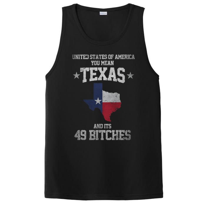 Funny Texas And Its 49 States USA Texan Vintage Texas Pride PosiCharge Competitor Tank