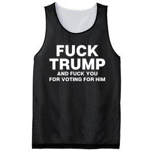 Fuck Trump And Fuck You For Voting For Him Mesh Reversible Basketball Jersey Tank