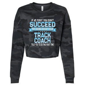 Fun Track And Field Coach Gift Funny Track Saying Cropped Pullover Crew