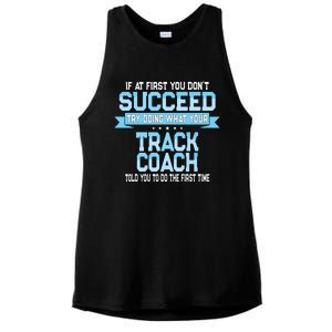 Fun Track And Field Coach Gift Funny Track Saying Ladies PosiCharge Tri-Blend Wicking Tank