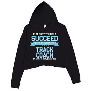 Fun Track And Field Coach Gift Funny Track Saying Crop Fleece Hoodie