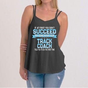 Fun Track And Field Coach Gift Funny Track Saying Women's Strappy Tank