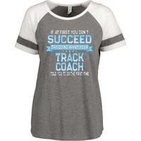 Fun Track And Field Coach Gift Funny Track Saying Enza Ladies Jersey Colorblock Tee