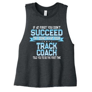 Fun Track And Field Coach Gift Funny Track Saying Women's Racerback Cropped Tank