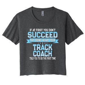 Fun Track And Field Coach Gift Funny Track Saying Women's Crop Top Tee