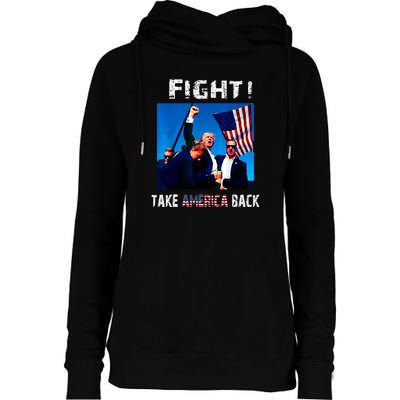 Fight ! Take America Back Womens Funnel Neck Pullover Hood