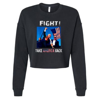 Fight ! Take America Back Cropped Pullover Crew