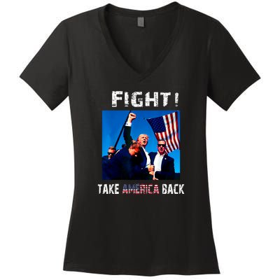 Fight ! Take America Back Women's V-Neck T-Shirt