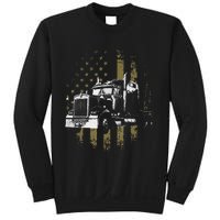 Funny Trucker American Flag Big Rig Semi-Trailer Truck Driver Gift Sweatshirt