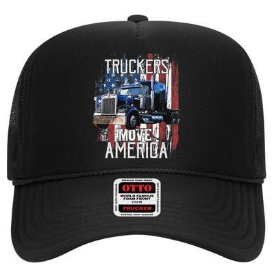 Funny Trucker American Flag Truck Driver Shirt Truck Driver Gift High Crown Mesh Back Trucker Hat