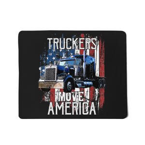 Funny Trucker American Flag Truck Driver Shirt Truck Driver Gift Mousepad