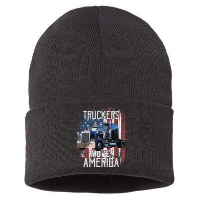 Funny Trucker American Flag Truck Driver Shirt Truck Driver Gift Sustainable Knit Beanie