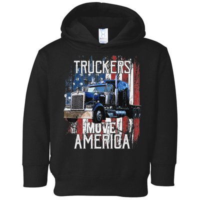 Funny Trucker American Flag Truck Driver Shirt Truck Driver Gift Toddler Hoodie